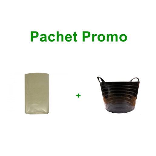 Pachet PROMO: saci regenerati -10buc, recipient flexibil cu manere -1buc.