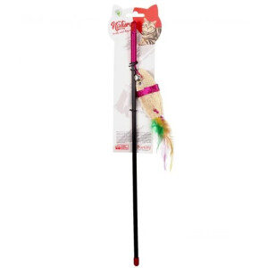 Jucărie pentru pisici – Natura Natural Sponge Fish Cat Toy Rod PTC-052 (45 cm)