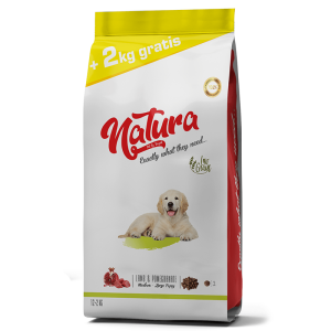 Hrană pentru câini Mediu/Mare puppy Natura, cu miel și rodie, 12+2kg