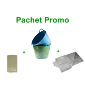 Pachet PROMO: huse regenerate - 4 buc, saci regenerati - 10 buc, recipient flexibil cu manere - 1 buc.